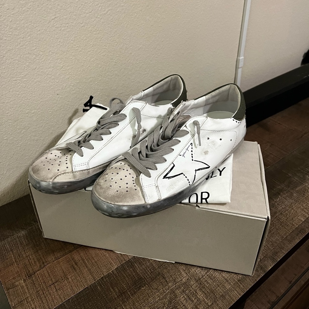 Golden Goose Super Star Classic - White/Military Green